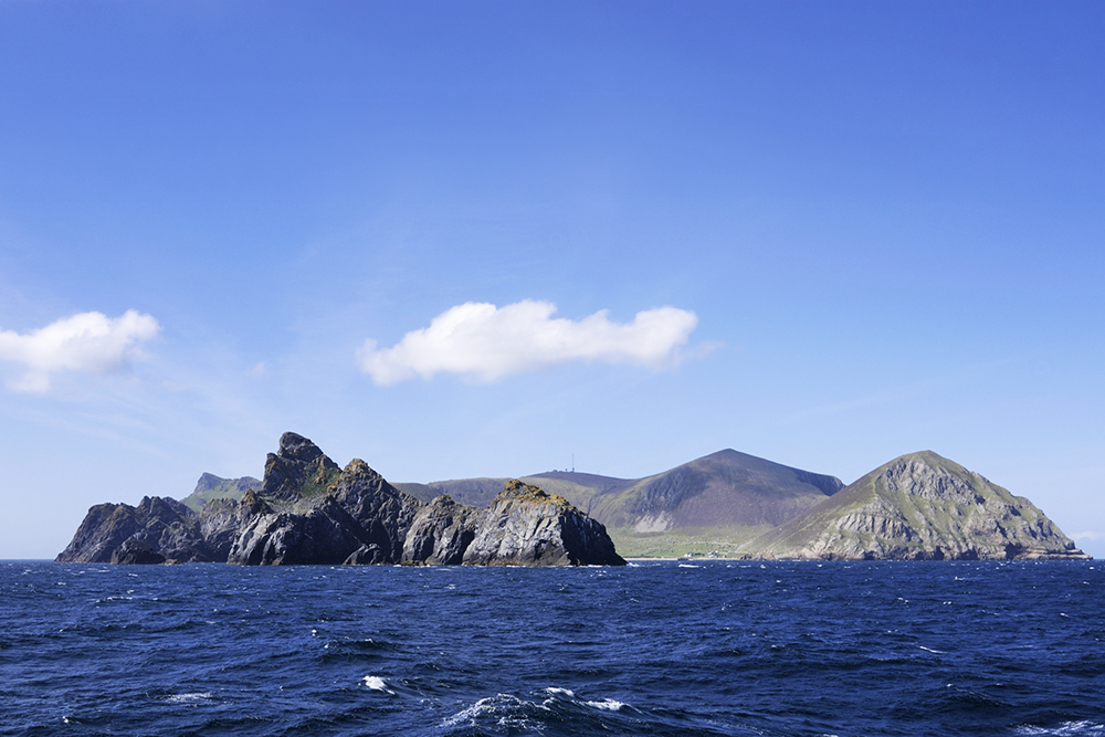 Rocky islands of St Kilda viewed from the sea