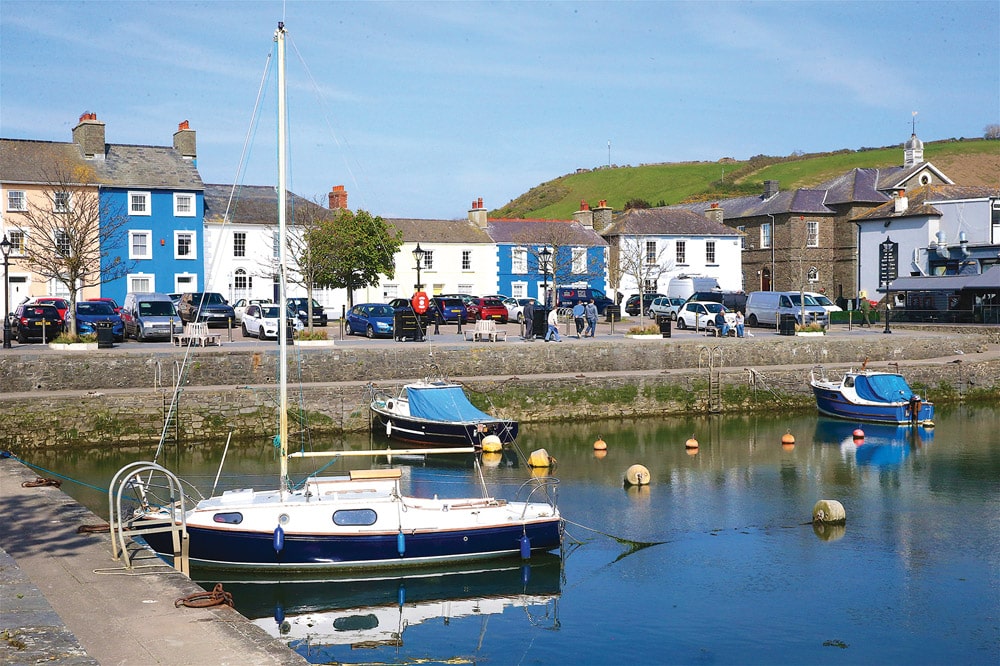 Aberaeron inner harbour and its Regency town houses