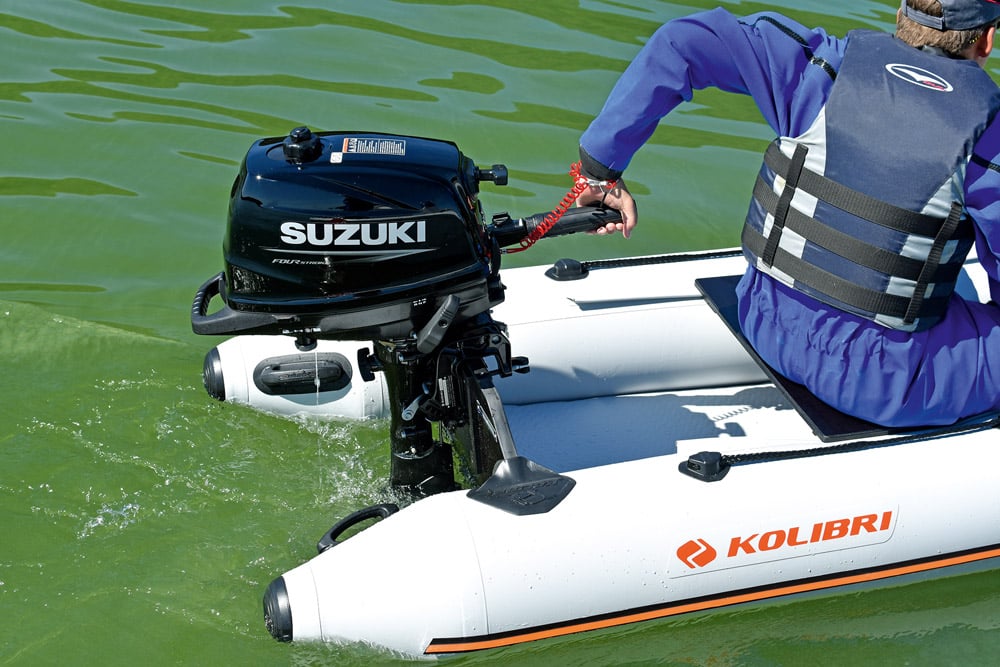 5hp Suzuki gives sprightly performance whilst the integral fuel tank leaves the kayak uncluttered.