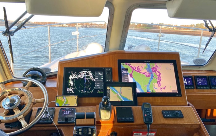Planning a route - view from the helm