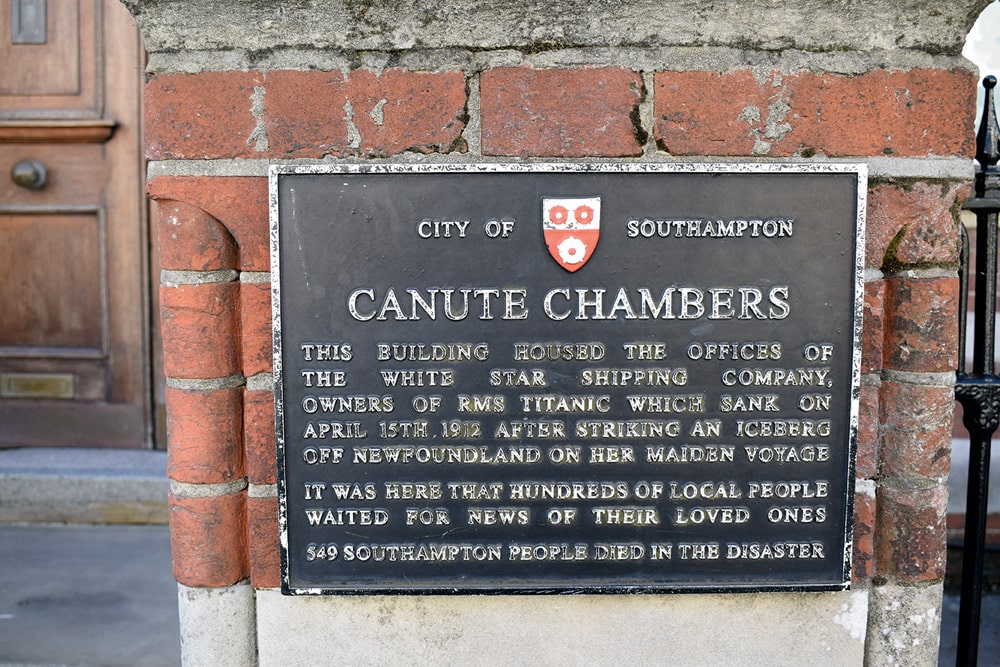 Names of survivors from the Titanic were displayed outside Canute Chambers