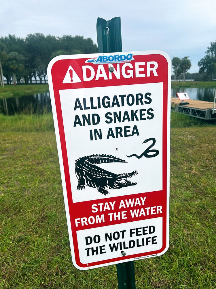 Danger warning alligators & snakes