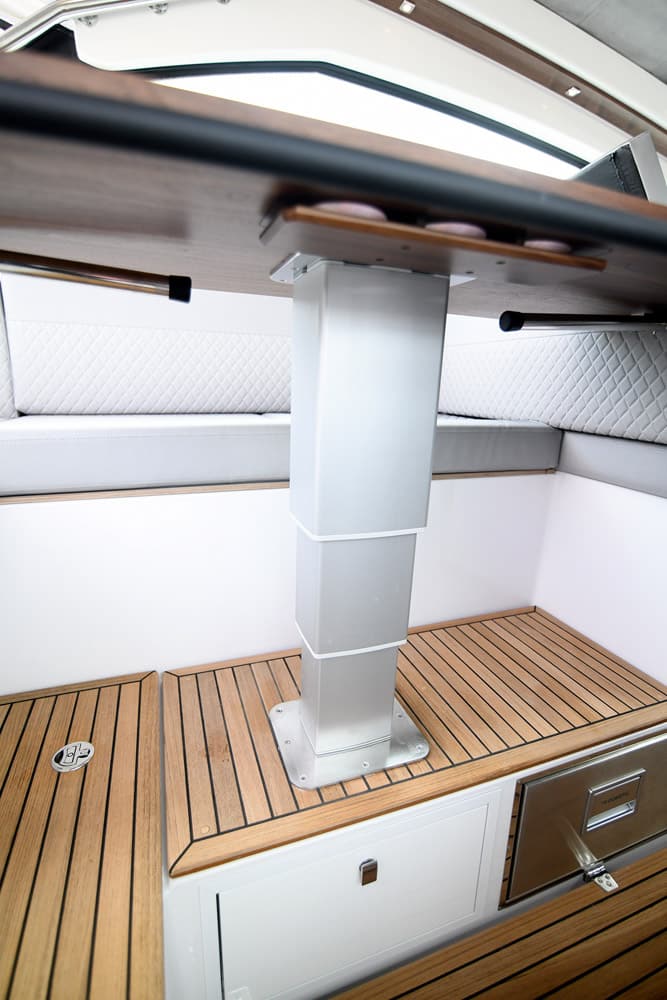 Flipper 900 ST - The fold-up galley top can also slide out flat for extra galley space.