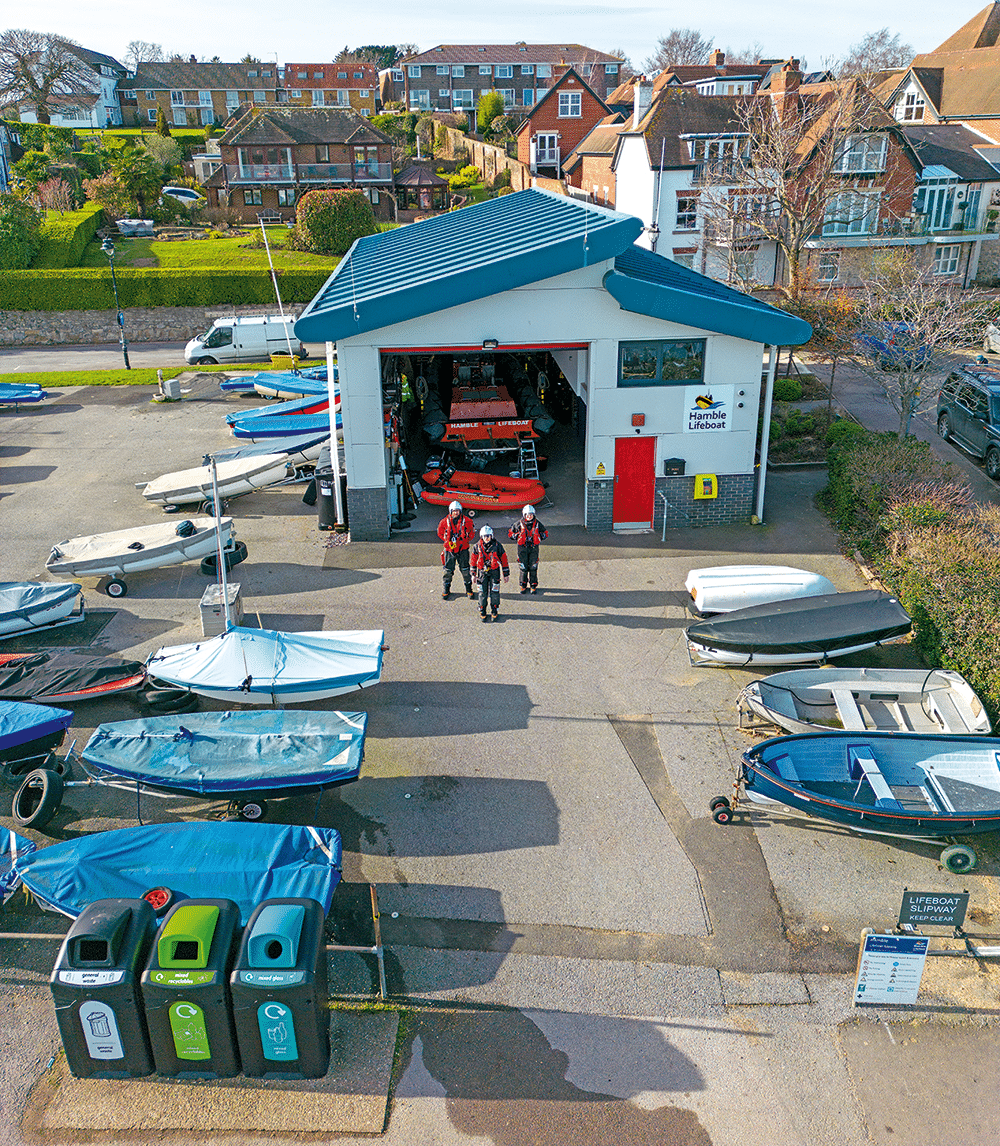 The Hamble lifeboat station and foreshore.