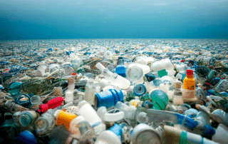 A devastating shot of plastic waste in the ocean. Water Pollution.