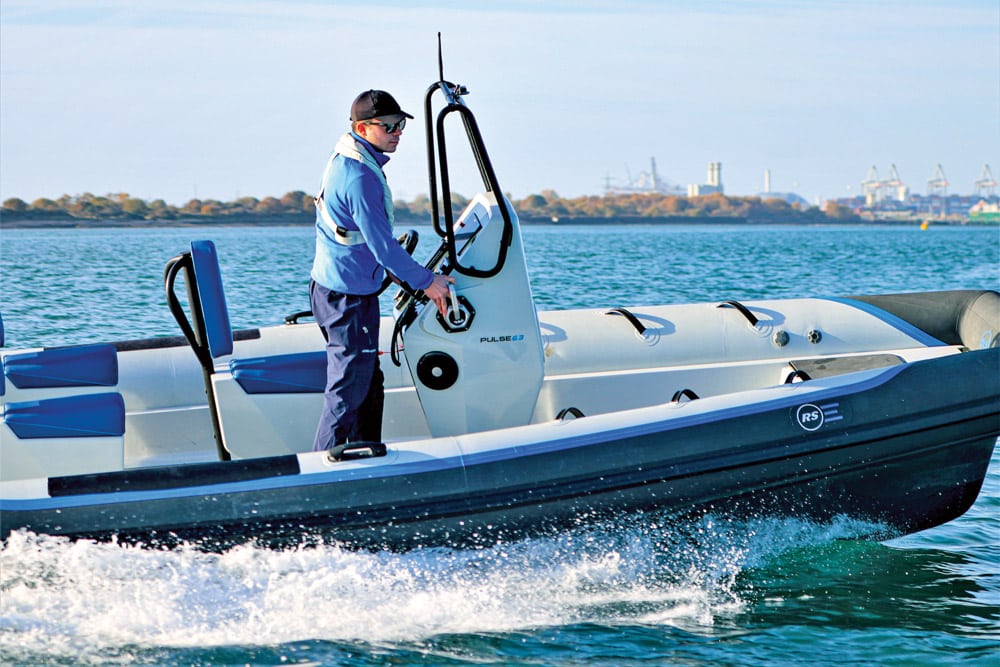£88,800 RS Pulse 63 electric RIB has a single 40kW (60kg) drive powered by a 46kW 14-cell lithium-ion battery.