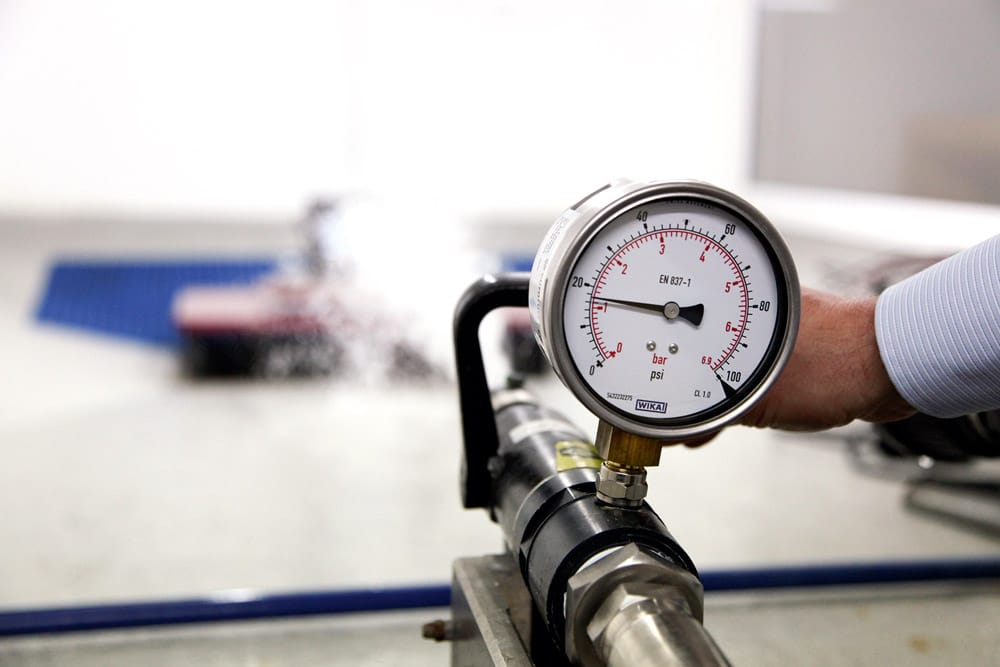 30 minute high-pressure water test.