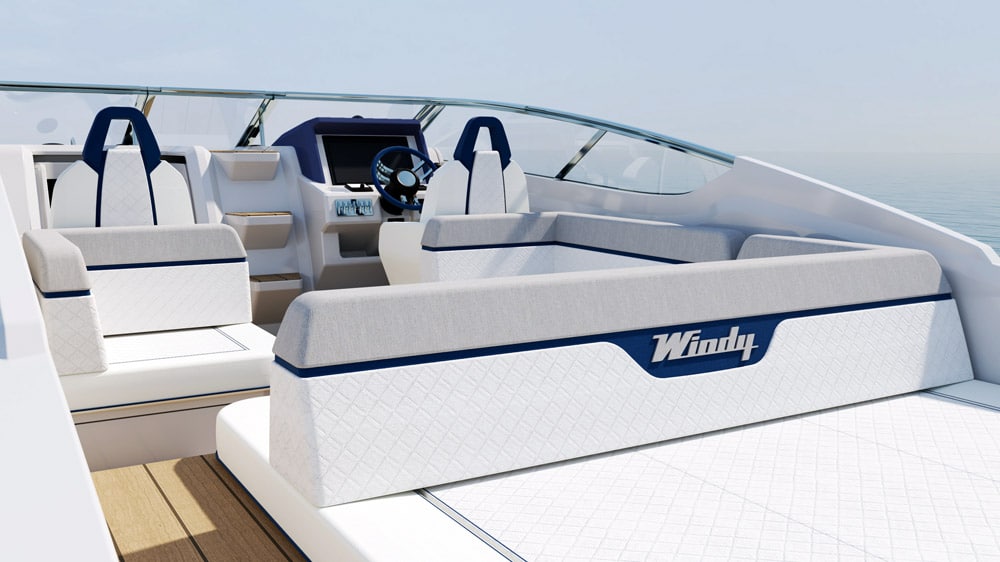 Windy 29 Huracan - Looking forward to the spacious cockpit and full windscreen.