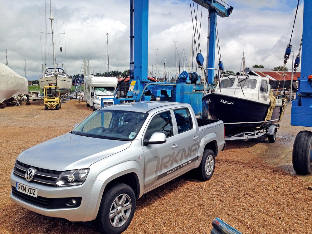 Orkney craft aboard it’s trailer ready for launch.