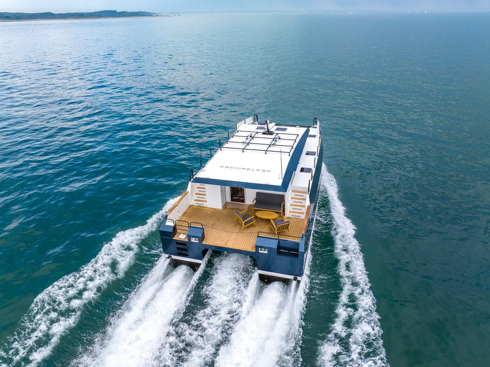 Hybrid-powered Archipelago catamaran