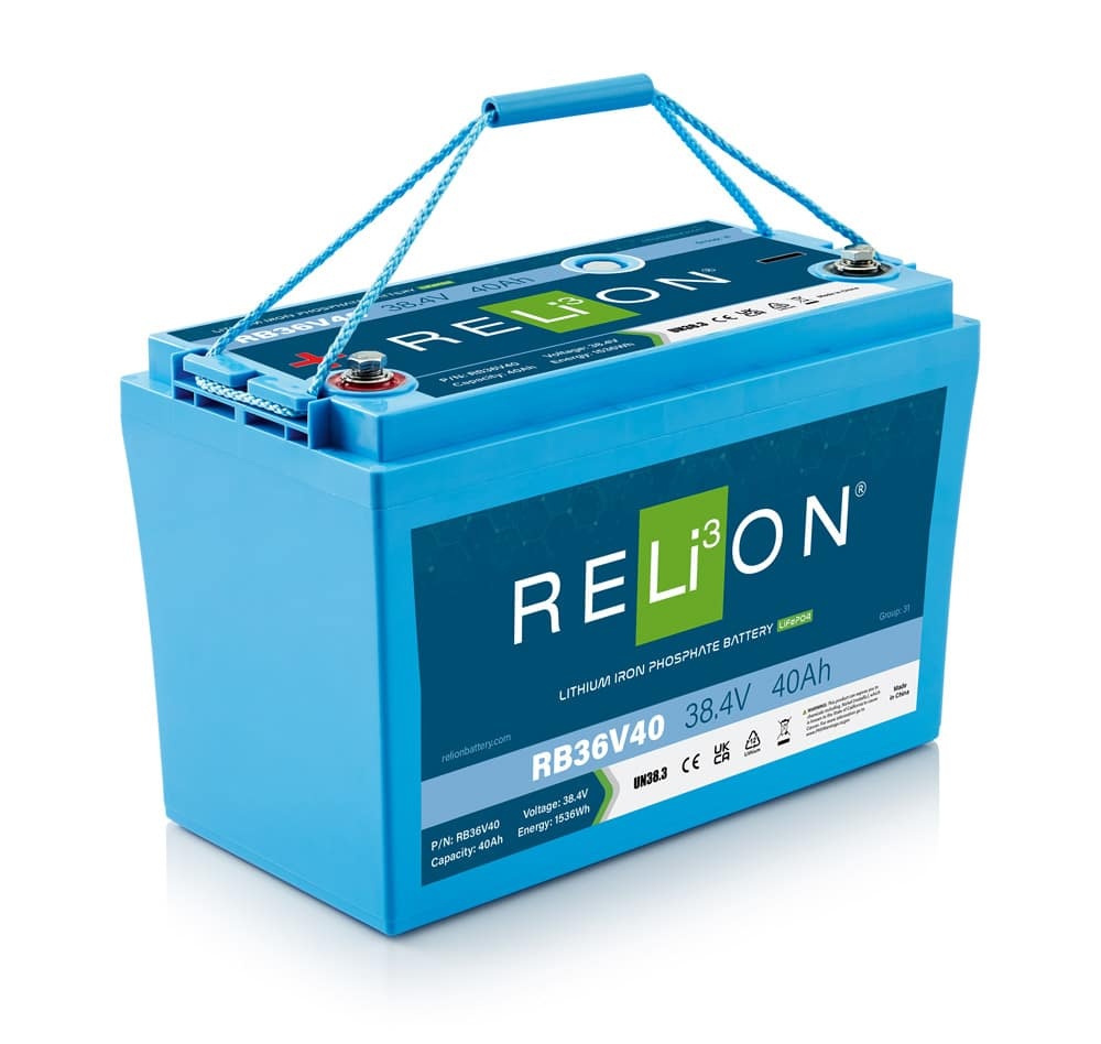 RELiON Battery Debuts a New 36V Lithium Battery. This is the first 36V marine battery in RELiON's product line.