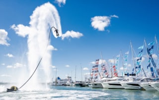on the water stage Southampton International Boat Show. James Prestwood - Flyboard