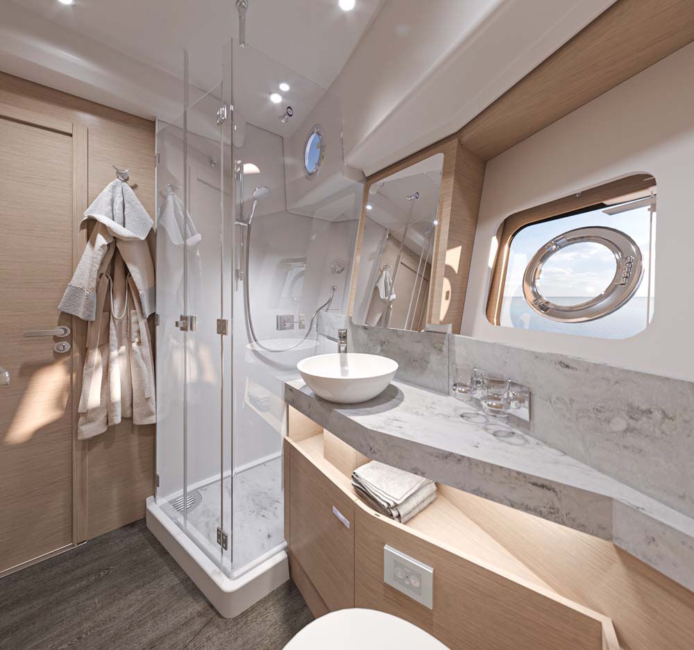 Beneteau Swift Trawler 54. Both bathrooms are generously proportioned.