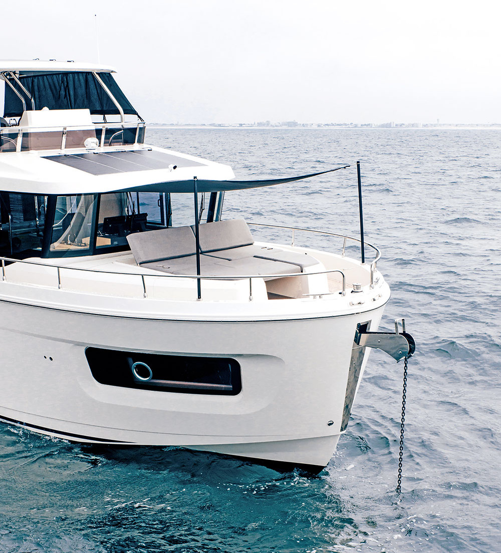 Beneteau Swift Trawler 54. A forward bimini is an option.