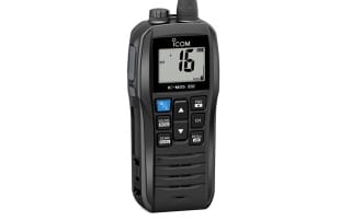 Close up of handheld VHF radio