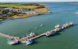 Aerial view of the jetty at Itchenor