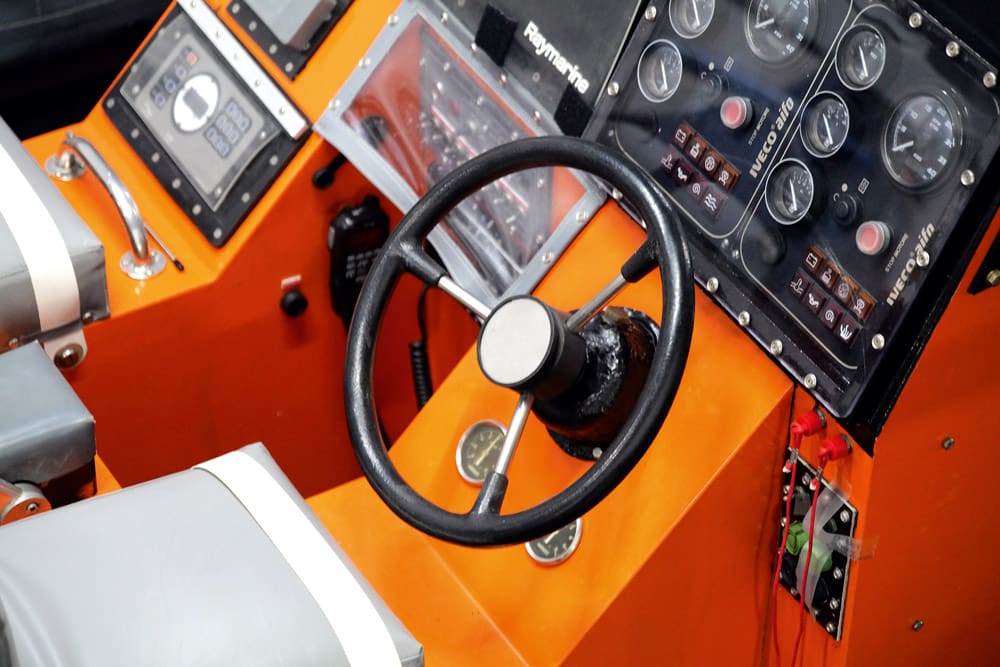 Lifeboat “Harry Childs” helm and instrumentation.