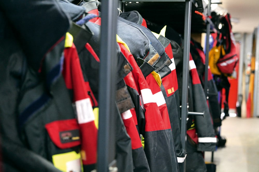 Crew clothing and equipment is checked and ready at all times.
