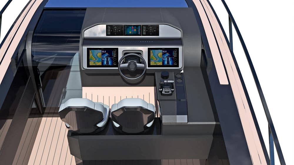 Focus 3x - The supercar-like central helm.
