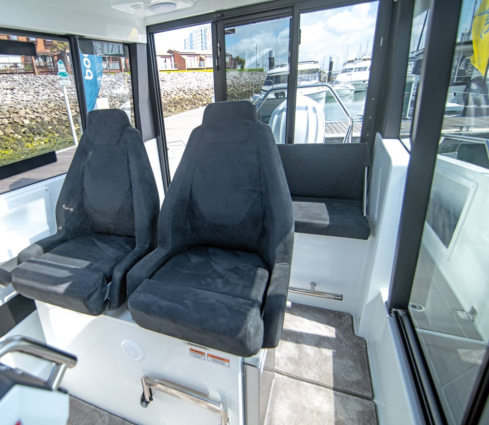Plenty of natural light in the wheelhouse.