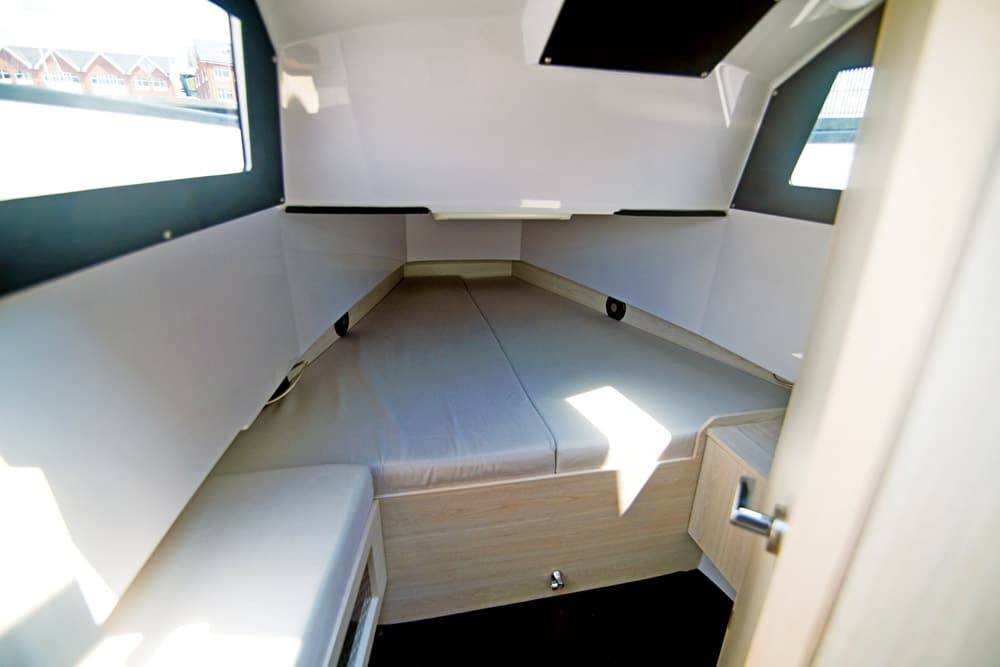 Virtue V10 Boat test. Plenty of natural light in the cabin.