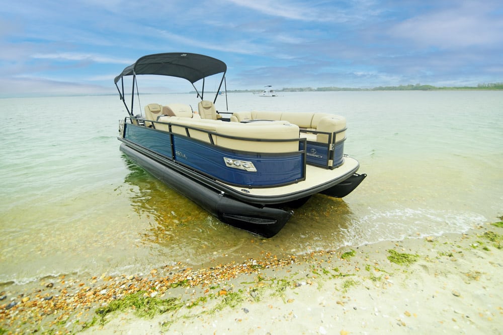 Regency 250 LE3 Sport Pontoon Boat. Beach hopping is a breeze with this boat.