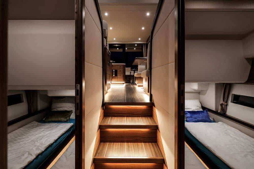 Greenline 48 Hybrid - The guest cabins are identical in size/layout.
