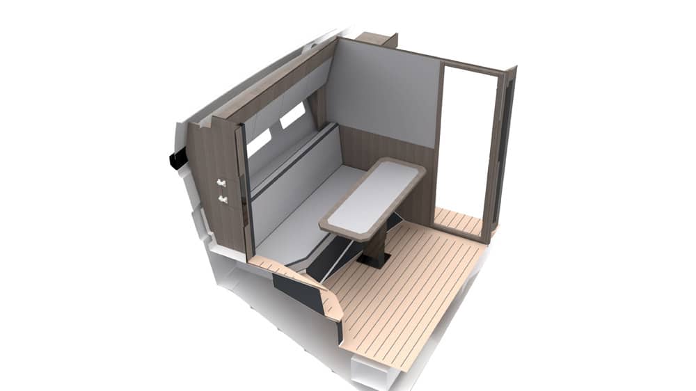 Focus 3x - The dinette sits on the port side.