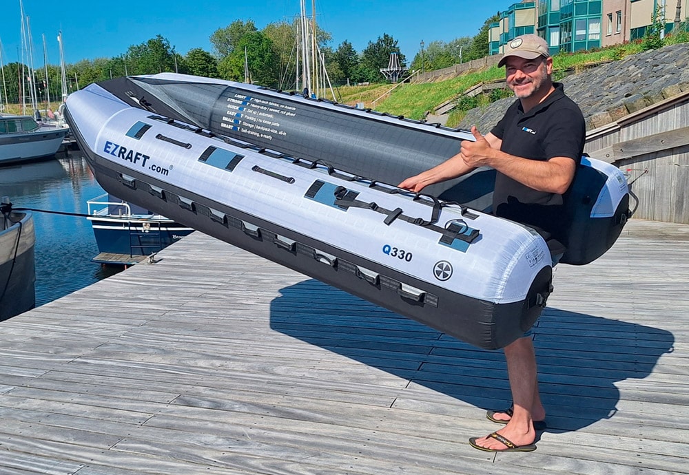 All EZRAFT models, including the big Q330, are easily carried.