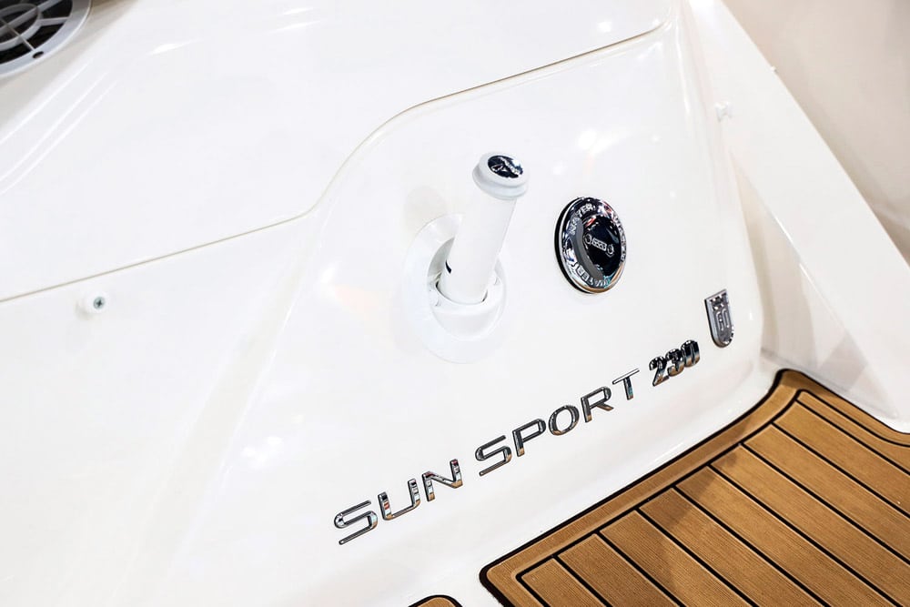 Transom shower.