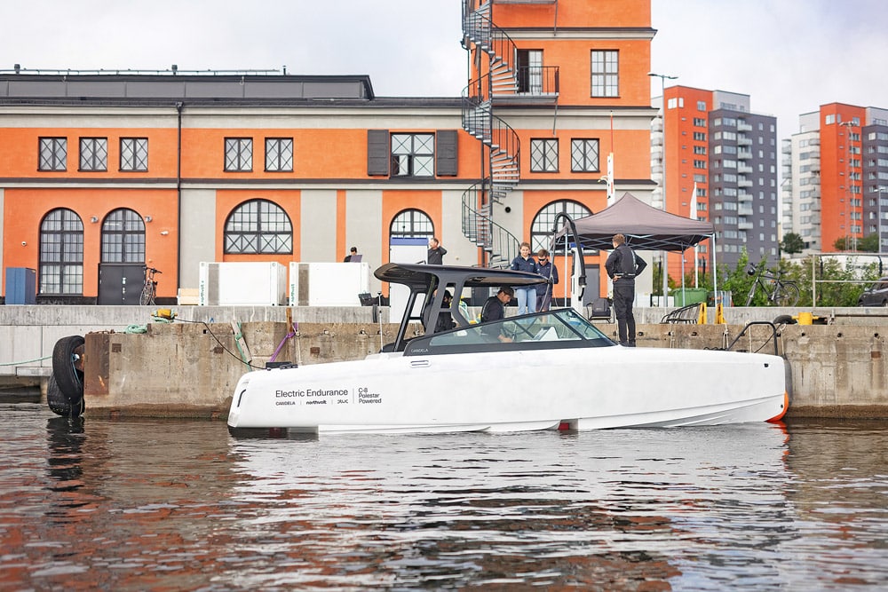 The Plug charger provided 135 kW continuous DC charging for Candela C-8, which is the first hydrofoiling powerboat that can be fast charged