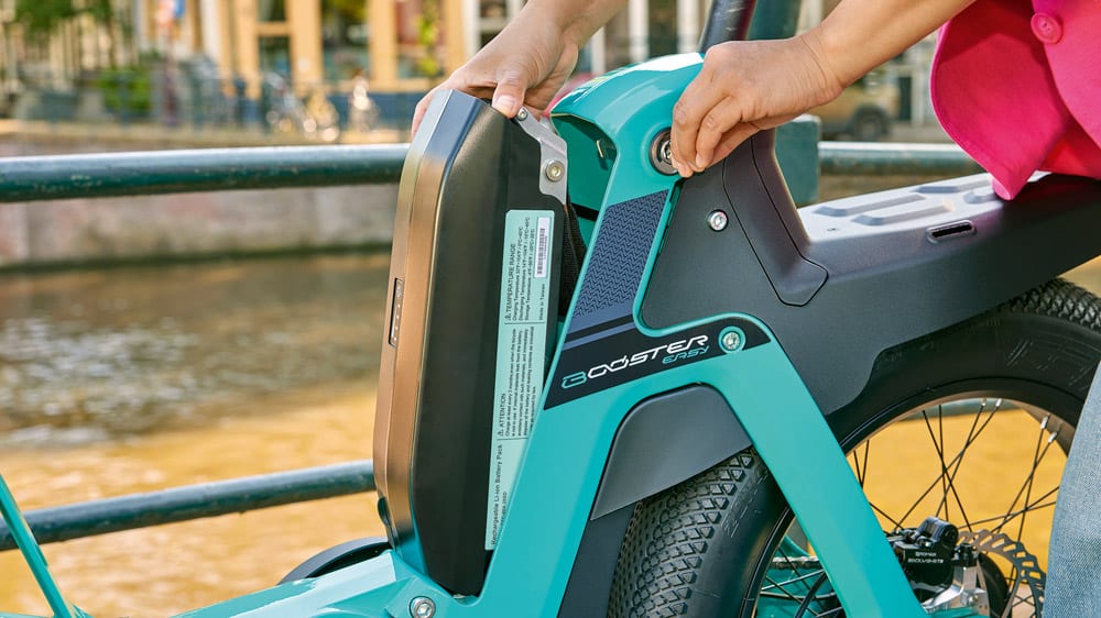 Booster Yamaha Electric bike ebikes - Easy access for charging.