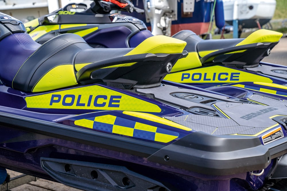 Essex Police Marine Unit at Burnham on Crouch. Sea-Doo PWC