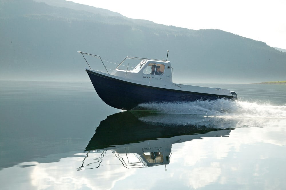 Orkney Pilothouse 20 enjoying glassy calm waters.