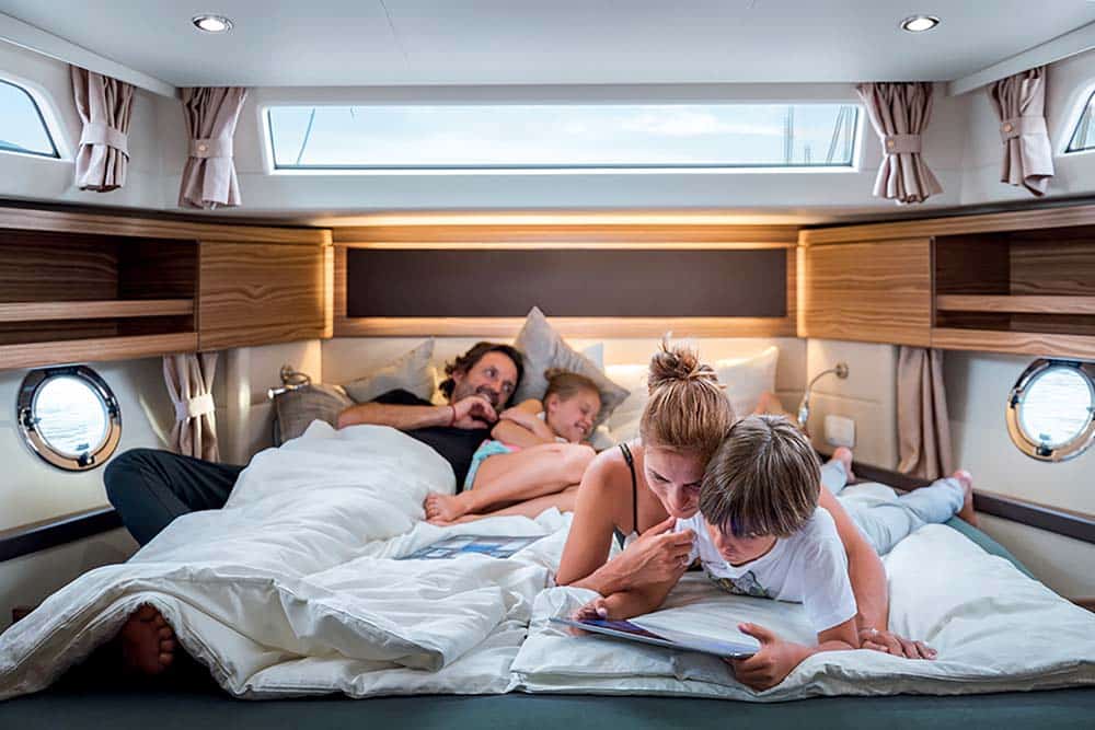 Greenline 48 Hybrid - The master cabin is large and tall. 