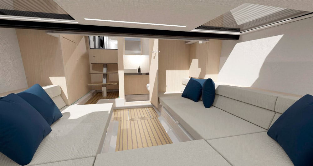 The aft cabin has its own en suite. 