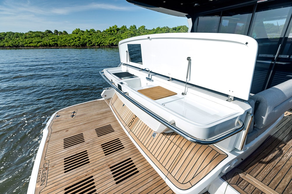 The transom galley is a great idea