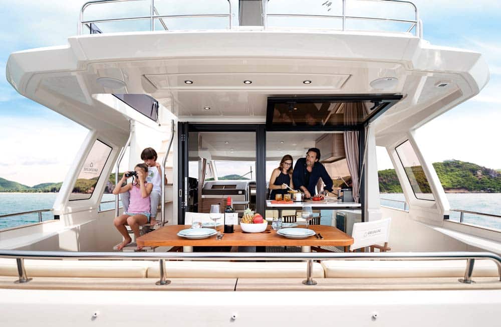 Greenline 48 Hybrid - The wide beam benefits internal accommodation.