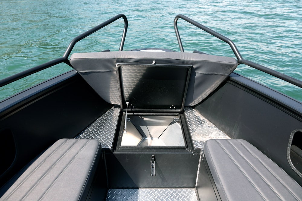 Handy storage in the bow. 2023 UMS 655 DC