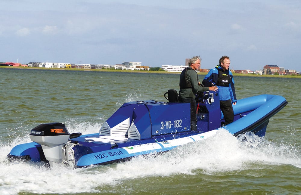The H2C is making its debut as a race safety boat.
