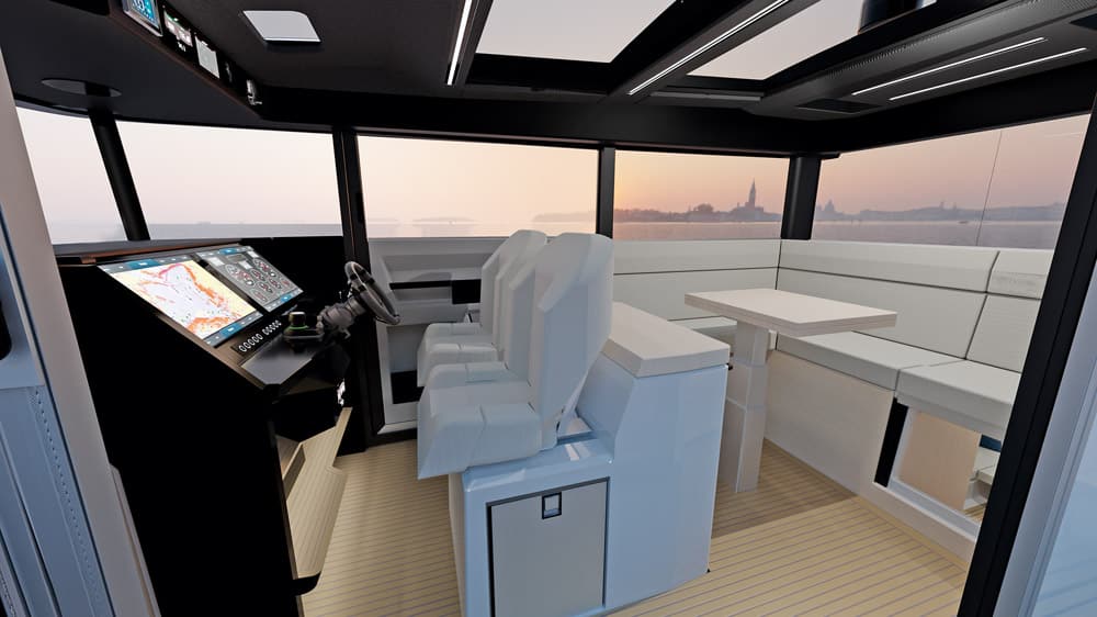 The dash has a superb full-width Glass Bridge MFD set-up. 