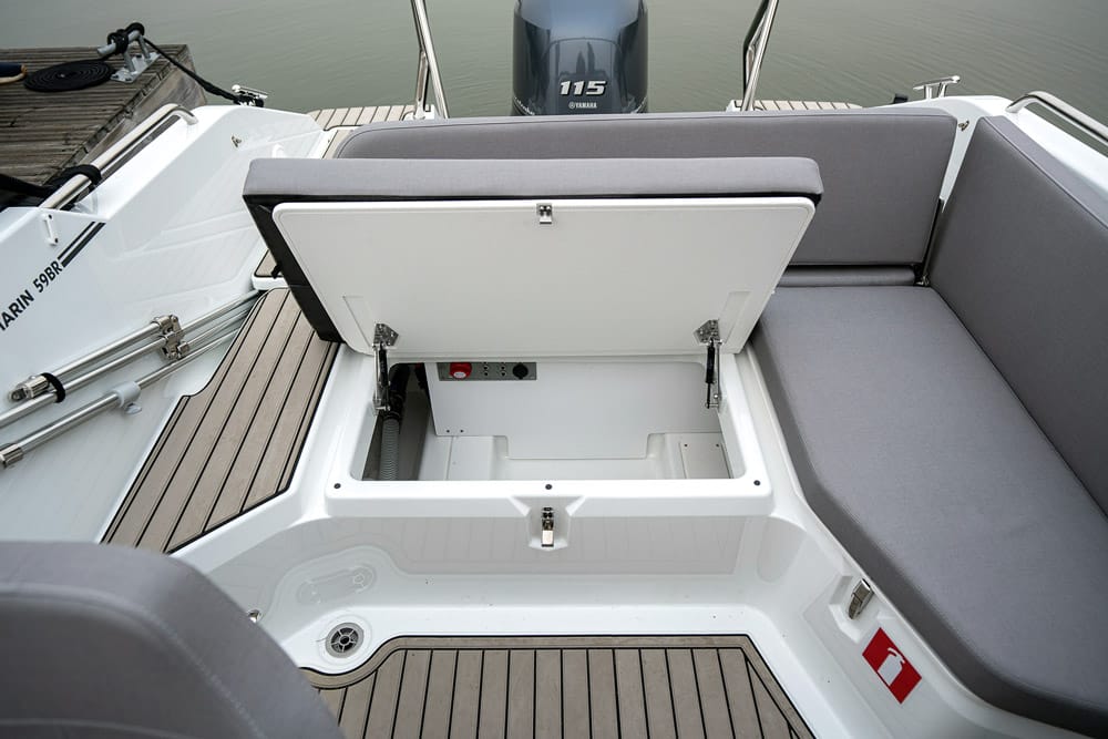 Yamarin - Switches are under the aft sofa.