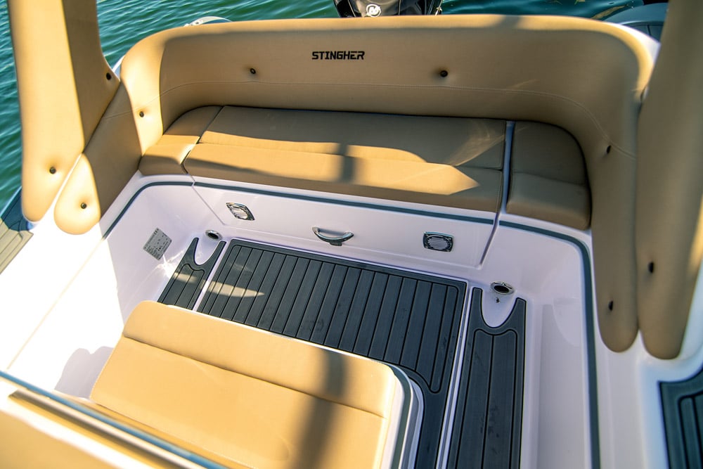 Secure enclosed aft seating. 