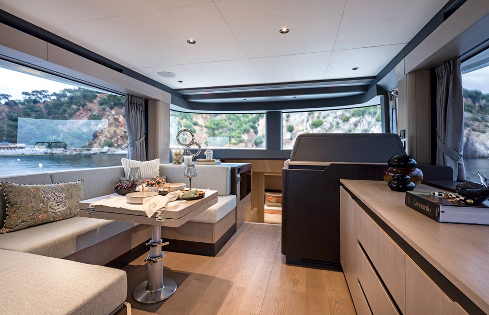 Headroom is a common feature of this boat. Sirena 48