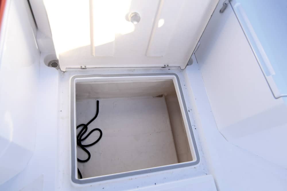 Protagon 6m - The under-deck cockpit locker is large.