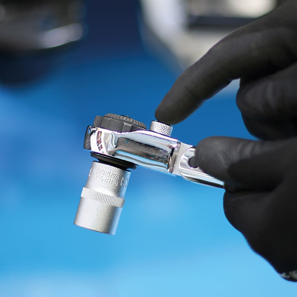 The new extendable flexi-head ½” drive ratchet from Laser Tools.