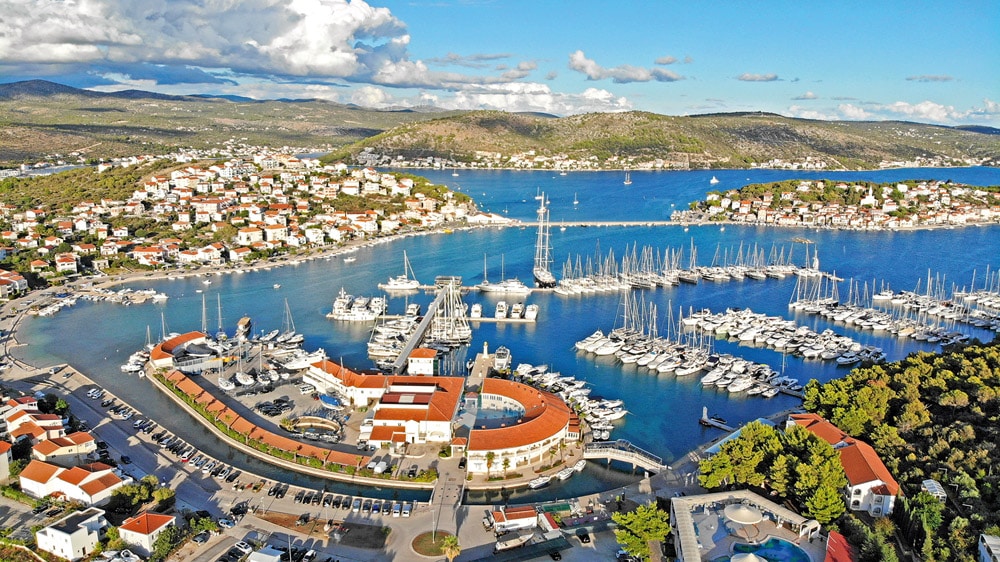 Aerial View of Rogoznica with Marina Frapa, Croatia