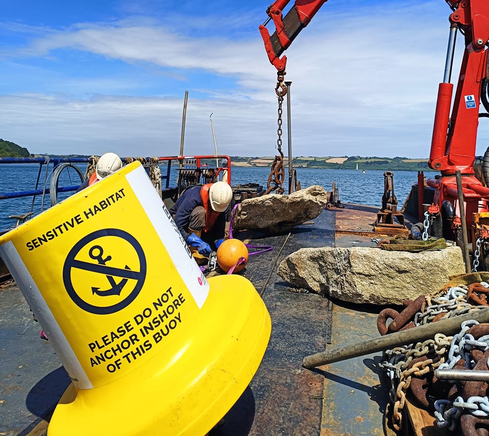 Seagrass Falmouth. Advanced Mooring System. Buoys