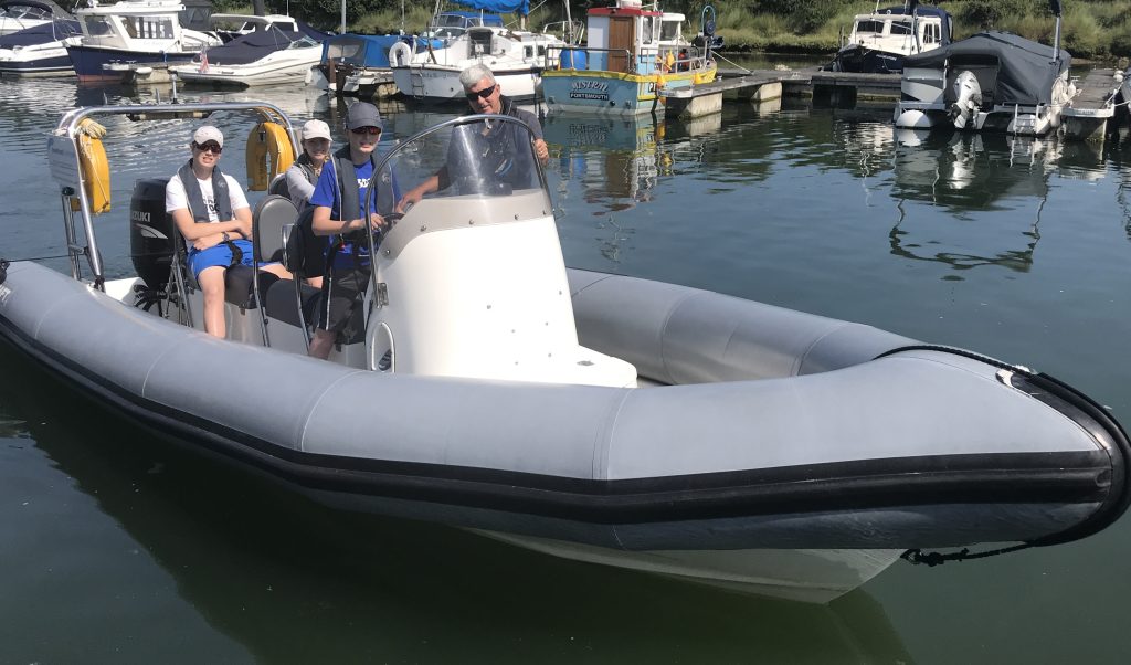 Power boat training class in power boat.