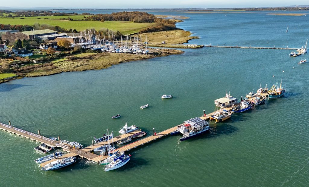 Aerial view of the jetty at Itchenor